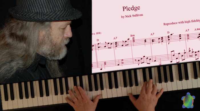 The title image of the video for Nick Sullivan's song 'Pledge'